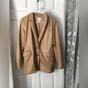 Joie soft faux leather 2 buttons up blazer jacket women’s size  M